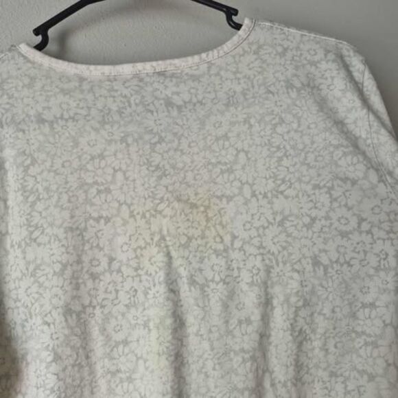 Woolrich Faded Floral Top with Front Tie Cute Feminine Casual XL 100% Cotton - Picture 3 of 7